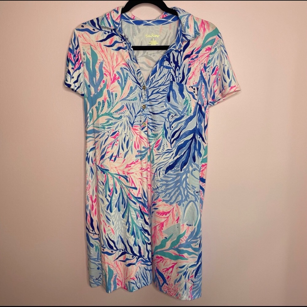 Lily Pulitzer Sadie Kaleidoscope Coral Polo Dress